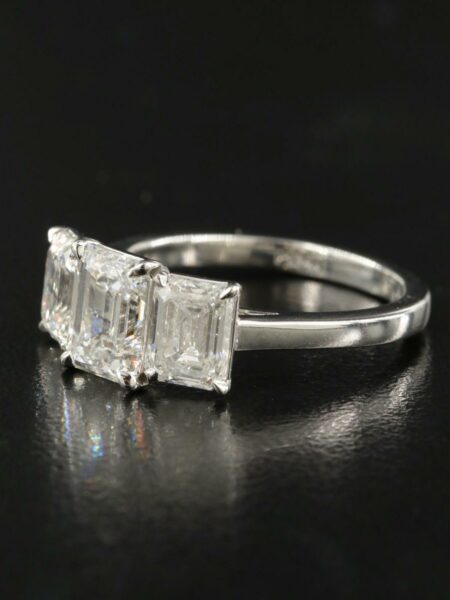 GIA Certified 3.32 CT G S2 Emerald Cut Diamond Ring - Image 2