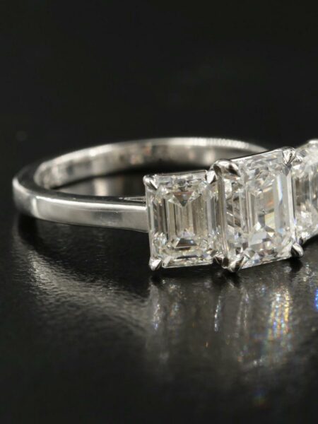 GIA Certified 3.32 CT G S2 Emerald Cut Diamond Ring - Image 3