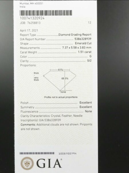 GIA Certified 3.32 CT G S2 Emerald Cut Diamond Ring - Image 8