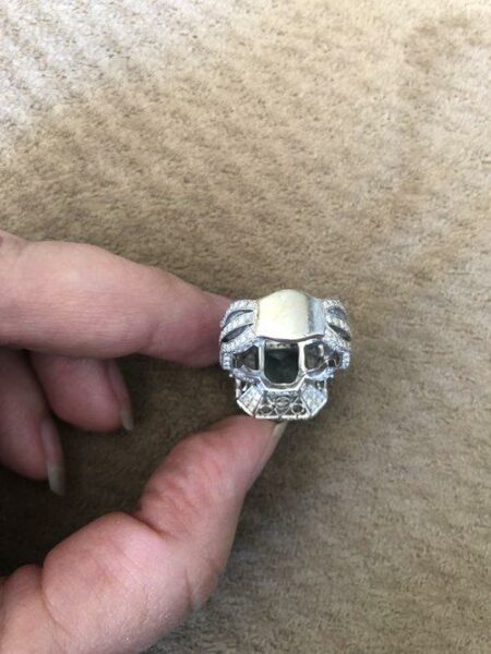 2.65 CT I-J I1-I2 Full Cut 18 kt Double Halo Diamond & Aquamarine Engagement Ring - Image 5
