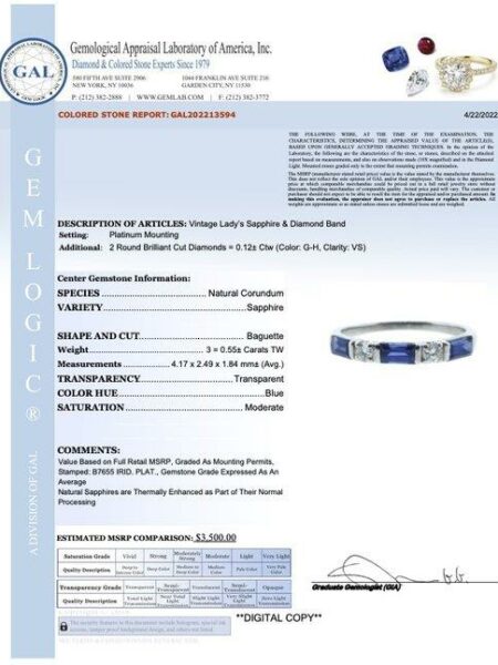 0.55 CT G-H VS Sapphire and Diamond Ring - Image 2