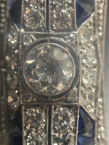 Diamond and Sapphire Art Deco Brooch - Image 4