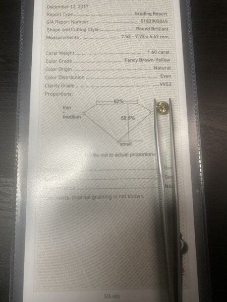 GIA Certified 1.86 Carat S -T I1 Circular Brilliant Diamond - Image 4