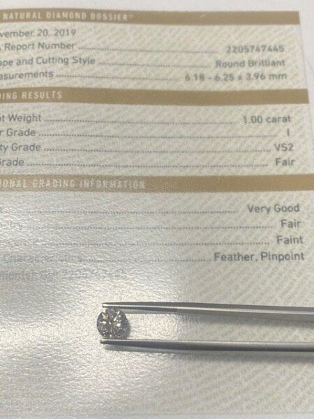 GIA Certified 1.00 CT I VS2 Round Brilliant Diamond - Image 3