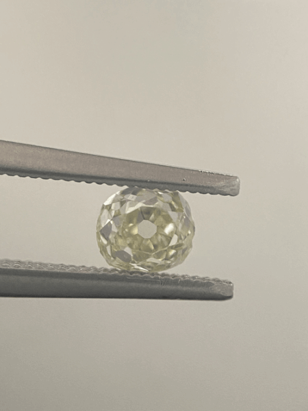 GIA Certified 0.54 Carat Fancy Light Brownish Greenish Yellow VS1 Old Mine Brilliant Diamond - Image 2
