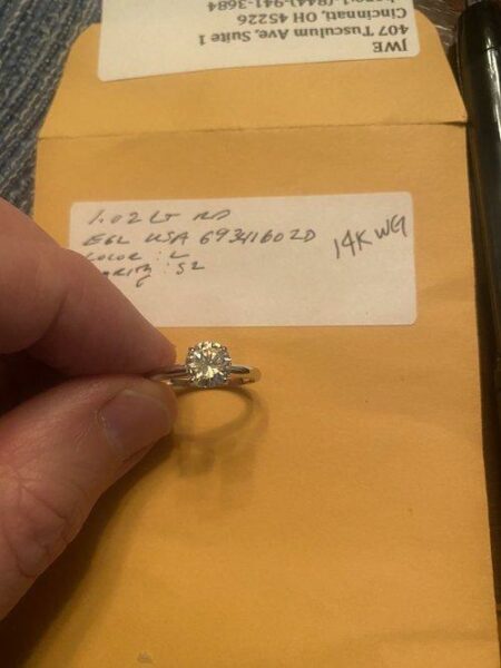 EGL Certified 1.02 L S2 Round Brilliant Diamond Ring - Image 2