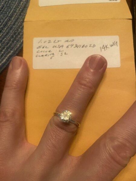 EGL Certified 1.02 L S2 Round Brilliant Diamond Ring - Image 3