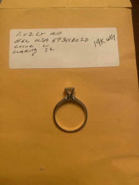 EGL Certified 1.02 L S2 Round Brilliant Diamond Ring - Image 5