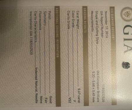 GIA Certified 0.67 CT F VS2 Old European Brilliant Natural Loose Diamond - Image 3