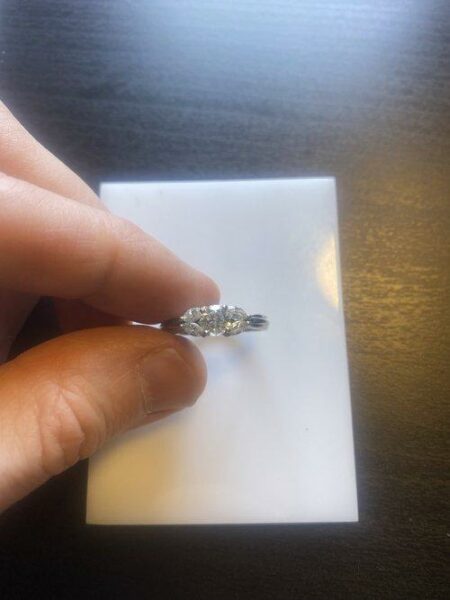 14k White Gold Diamond Ring with .48 CT +- center stone diamond with diamond appraisal - Image 7