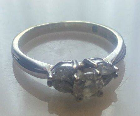 14k White Gold Diamond Ring with .48 CT +- center stone diamond with diamond appraisal - Image 8