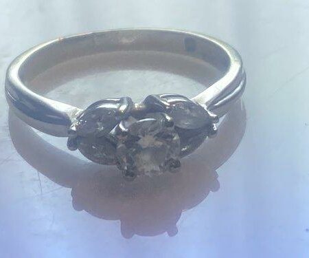 14k White Gold Diamond Ring with .48 CT +- center stone diamond with diamond appraisal - Image 9