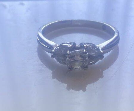 14k White Gold Diamond Ring with .48 CT +- center stone diamond with diamond appraisal - Image 10