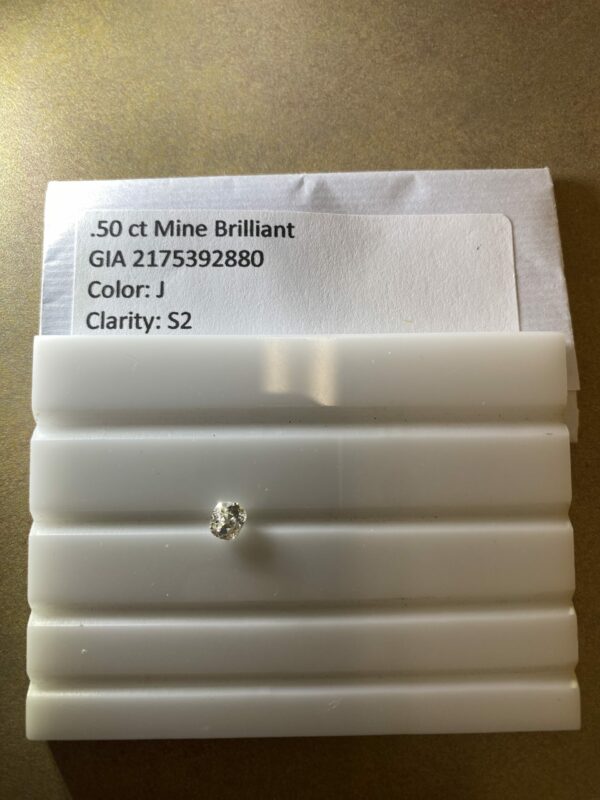 GIA Certified 0.5 Carat J S2 Mine Brilliant Diamond - Image 3