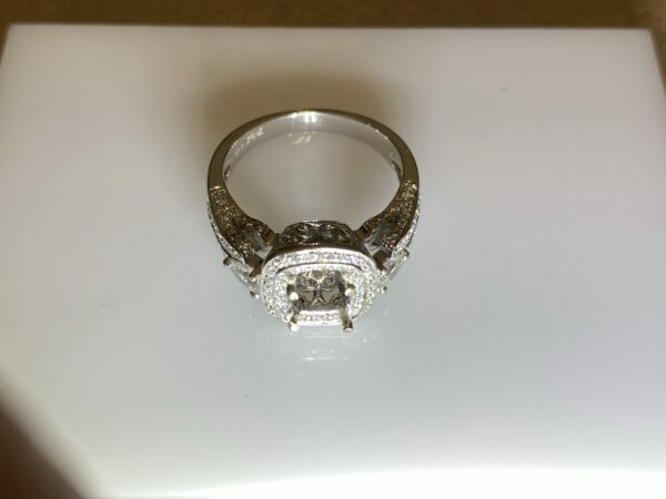Elaborate Cushion Shaped Halo Ring