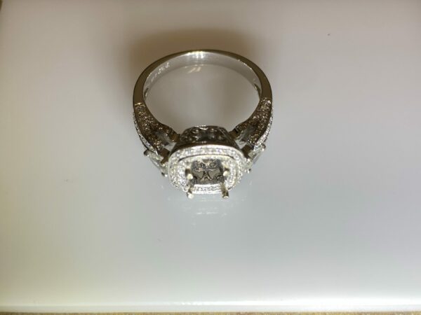 Elaborate Cushion Shaped Halo Ring - Image 8