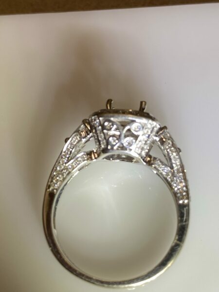 Elaborate Cushion Shaped Halo Ring - Image 7