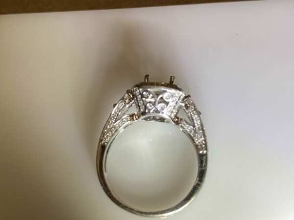 Elaborate Cushion Shaped Halo Ring - Image 7