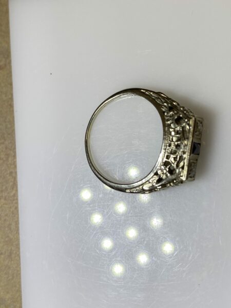 Unique Old European Cut Ring with 2 Diamonds - Image 4