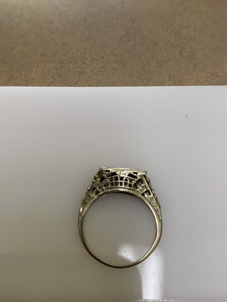 Unique Old European Cut Ring with 2 Diamonds - Image 3