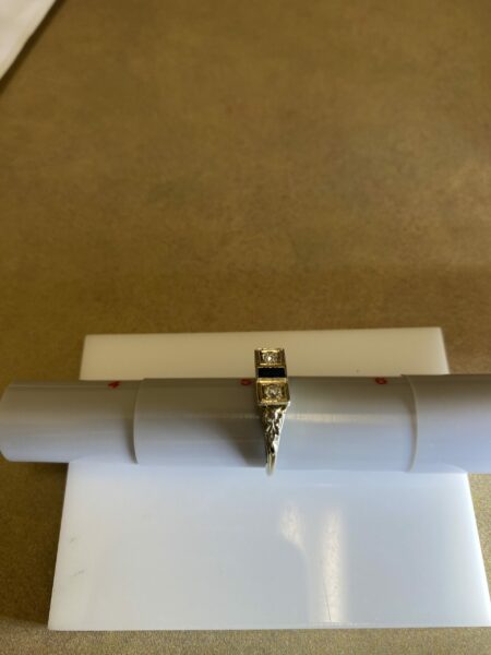 Unique Old European Cut Ring with 2 Diamonds - Image 2