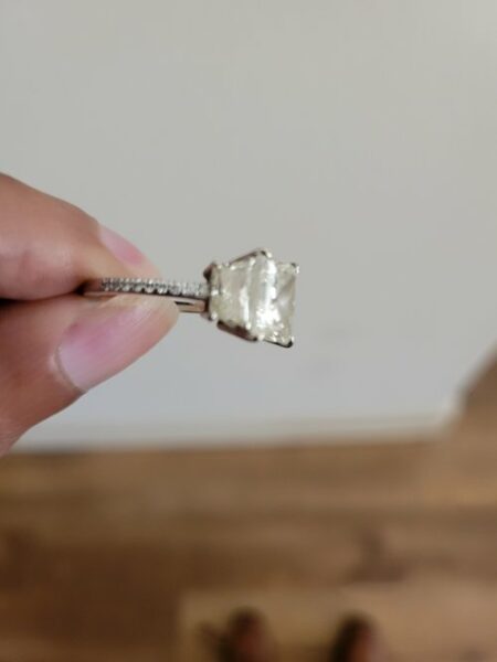 GIA Certified 4.30 CT L VS1 Princess Cut Diamond Ring - Image 5