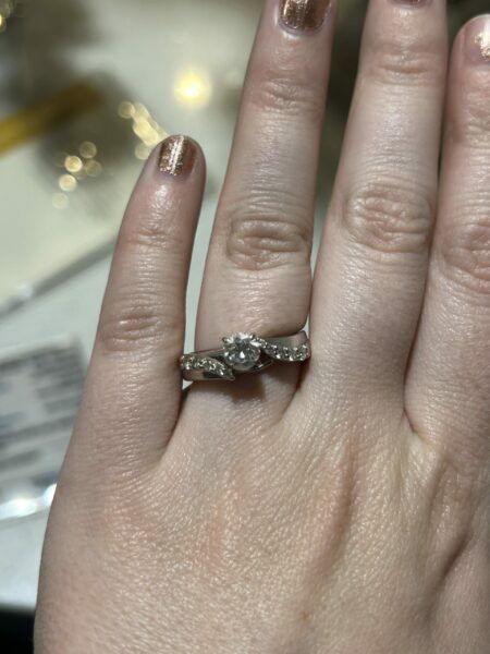 0.63 CT H SI2 Round Brilliant Solitaire Natural Diamond Engagement ring with Enhancer - Image 2