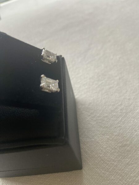 GIA Certified 3 CT D VS1- VVS2 Jean Dousset Chelsea Lab Grown Emerald Cut Diamond Earrings - Image 3