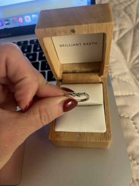 Brilliant Earth Lab-Grown Princess Engagement and Wedding Ring Set 2.64 F,vs1 Centerstone - Image 4