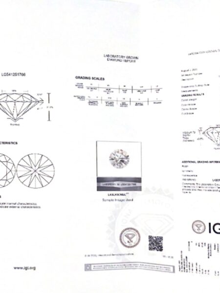 IGI Certified 4.25 CTW H VS1 Lab Grown Earrings - Image 4