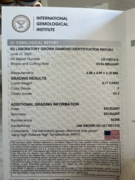 IGI Certified Oval Brilliant Lab-Grown Diamond Earrings - Image 2