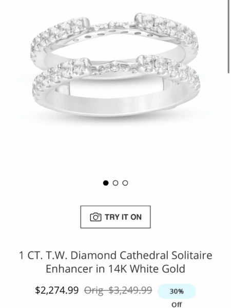Zales lab-grown oval diamond solitaire engagement ring and wedding band - Image 2