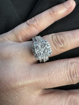 Lab Grown Multi-Diamond Engagement Ring Set in 10K Gold (3 ct. tw.)