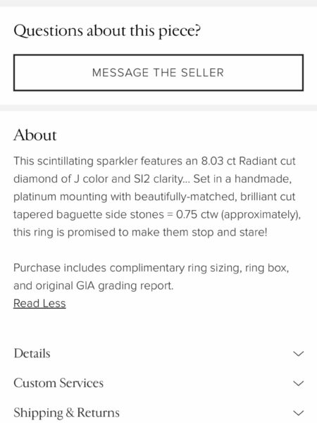 GIA Certified 8.03 CT J SI2 Centerstone Radiant Diamond Three-Stone Ring - Image 3