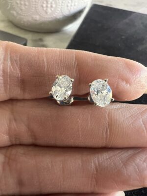 IGI Certified Oval Brilliant Lab-Grown Diamond Earrings