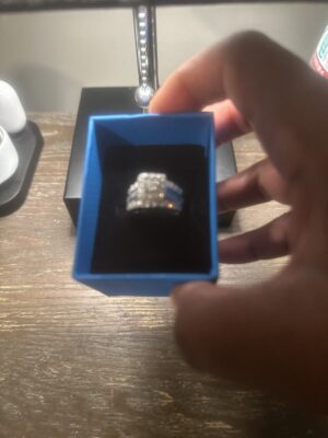 3.0 CT Princess Cut Round and Baguette Diamond 10K White Gold Ring