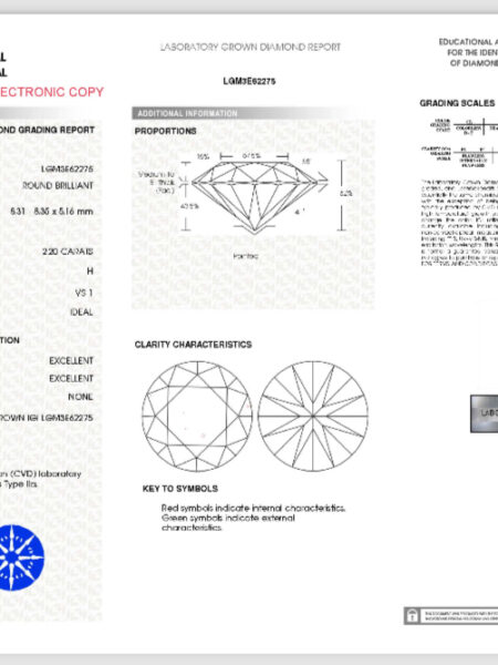 2.20 ct H,vs1 IGI Certified Round Brilliant Lab Diamond set in 14k  yellow gold - Image 4