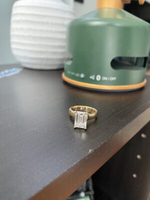 GIA Certified 3.13 CT E VVS2 Lab Grown Emerald Cut Diamond Ring