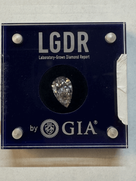 GIA Certified 3.04 CT E VVS2 Pear Brilliant Lab-Grown Diamond - Image 3