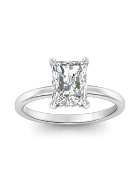 IGI Certified 1 CT F VS 2 Lab-Grown Cut Cornered Rectangular Modified Brilliant Diamond Ring - Image 6