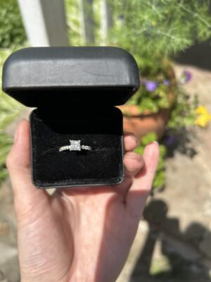 GIA Certified 1 CT G SI1 Square Modified Brilliant Diamond Engagement Ring