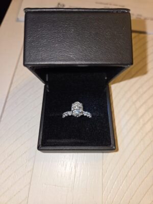 IGI Certified 2.18 CT F VS2 Lab Grown Oval Shaped Cut Diamond Ring