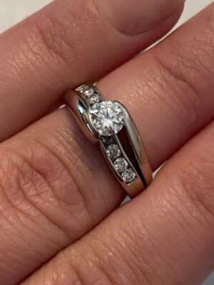 GIA Certified 0.5 CT D VS2 Modern Round Brilliant Cut Diamond Ring