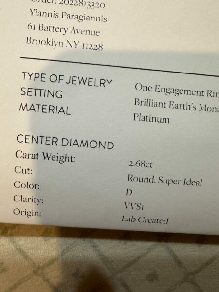 IGI Certified 2.68 CT D VVS1 Lab Grown Round Diamond - Image 3