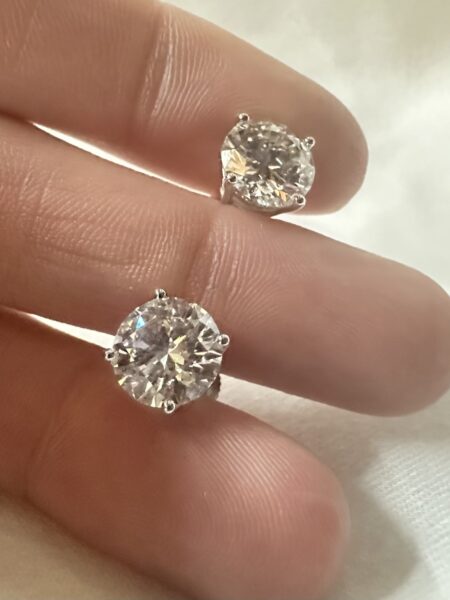 4.57 CTW I VVS2 White Gold Diamond Stud Earrings - Image 14