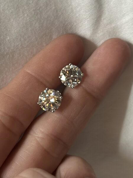 4.57 CTW I VVS2 White Gold Diamond Stud Earrings - Image 13