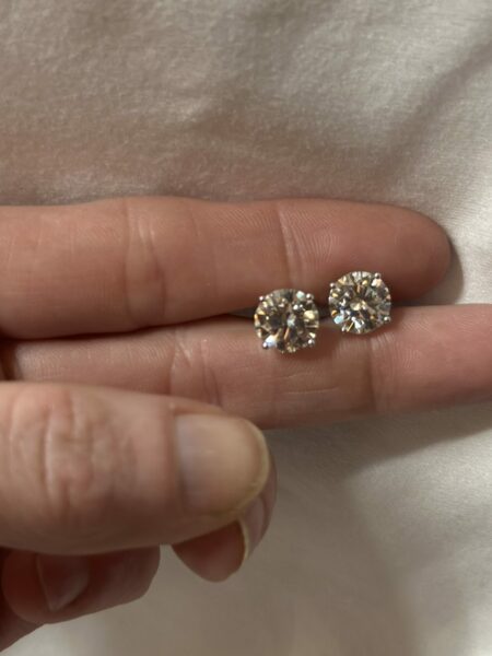 4.57 CTW I VVS2 White Gold Diamond Stud Earrings - Image 11