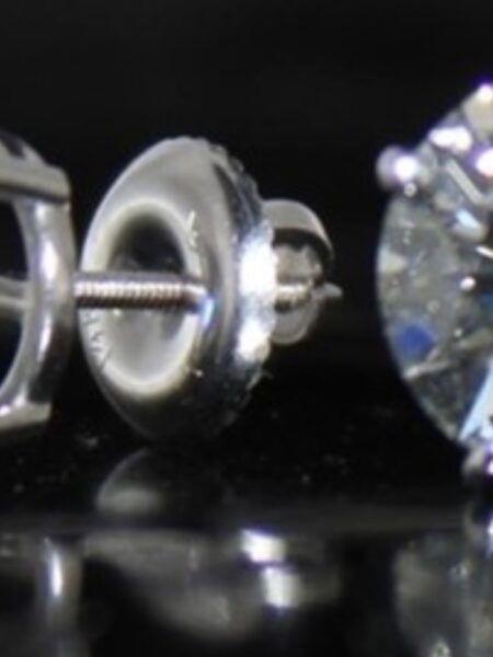 4.57 CTW I VVS2 White Gold Diamond Stud Earrings - Image 2