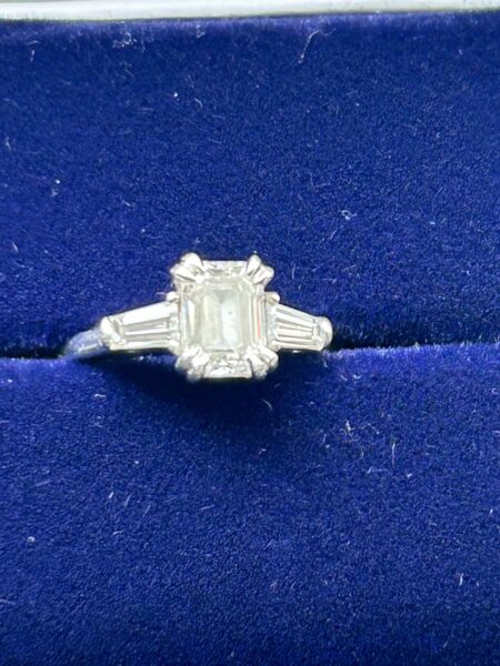 GIA Certified 1.51 CT IF D Lab Grown Emerald Cut Diamond Ring with 0.48 CTW H VS2 Baguette Diamonds - Image 2