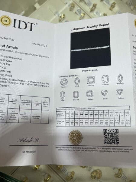 3.76 ct lab-grown diamond bracelet 18kt - Image 2
